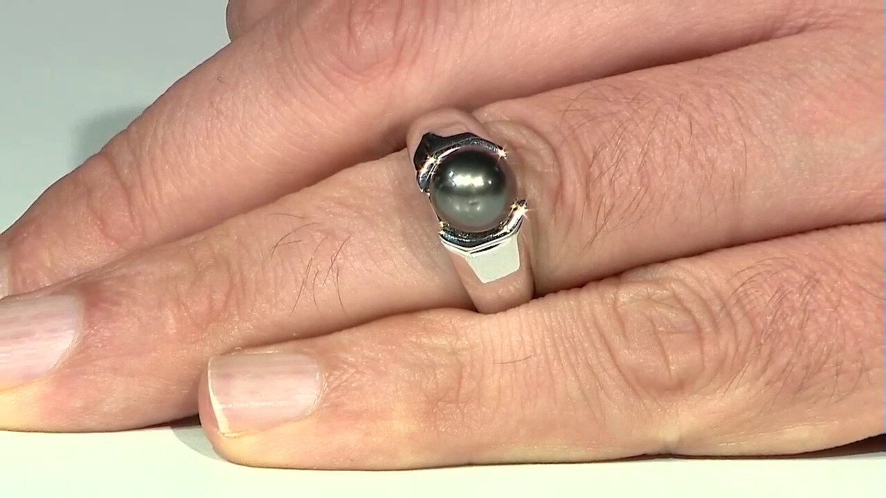 Video Bague en argent et Perle de culture de Tahiti (TPC)