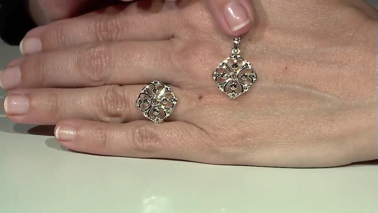 Video SI1 Argyle Rose De France Diamond Silver Ring (Annette classic)