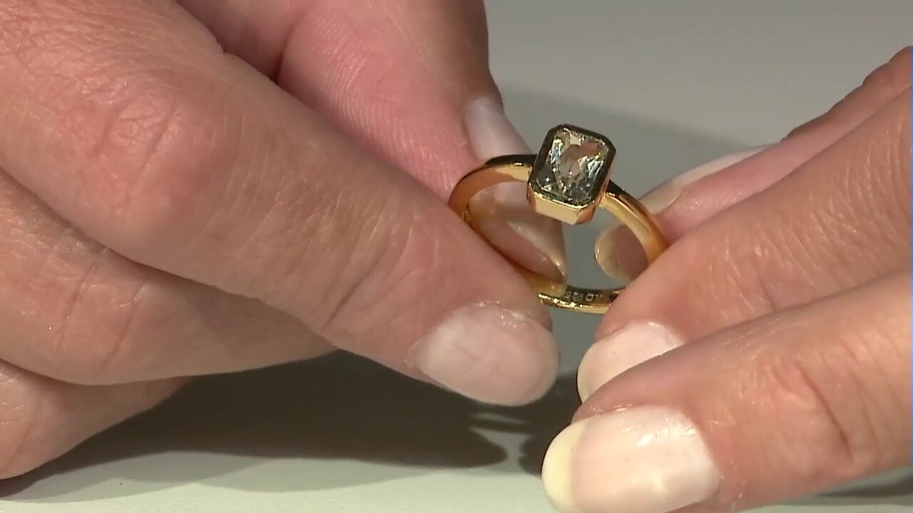 Video Zilveren ring met een kanariegele kunziet