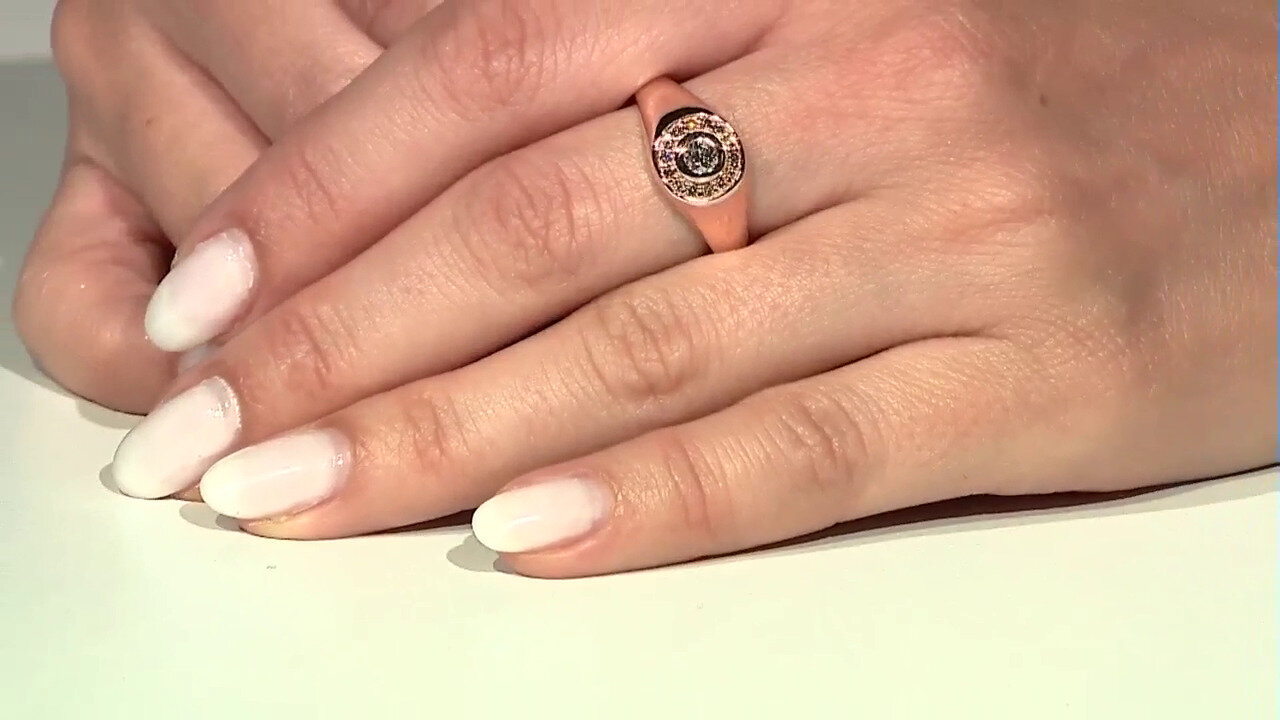 Video 9K SI1 Argyle Rose De France Diamond Gold Ring (Annette)