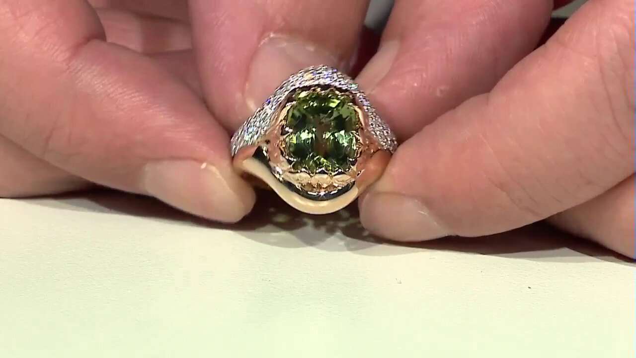 Video Gouden ring met een groene toermalijn (SUHANA)