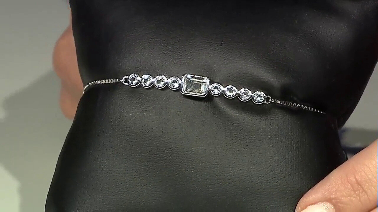 Video Weißer Topas-Silberarmband