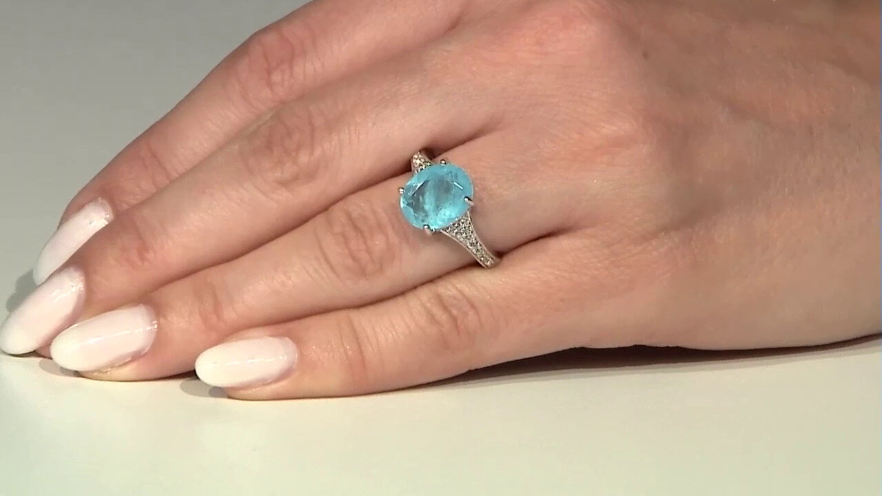 Video Zilveren ring met een Pastelblauwe Kwarts