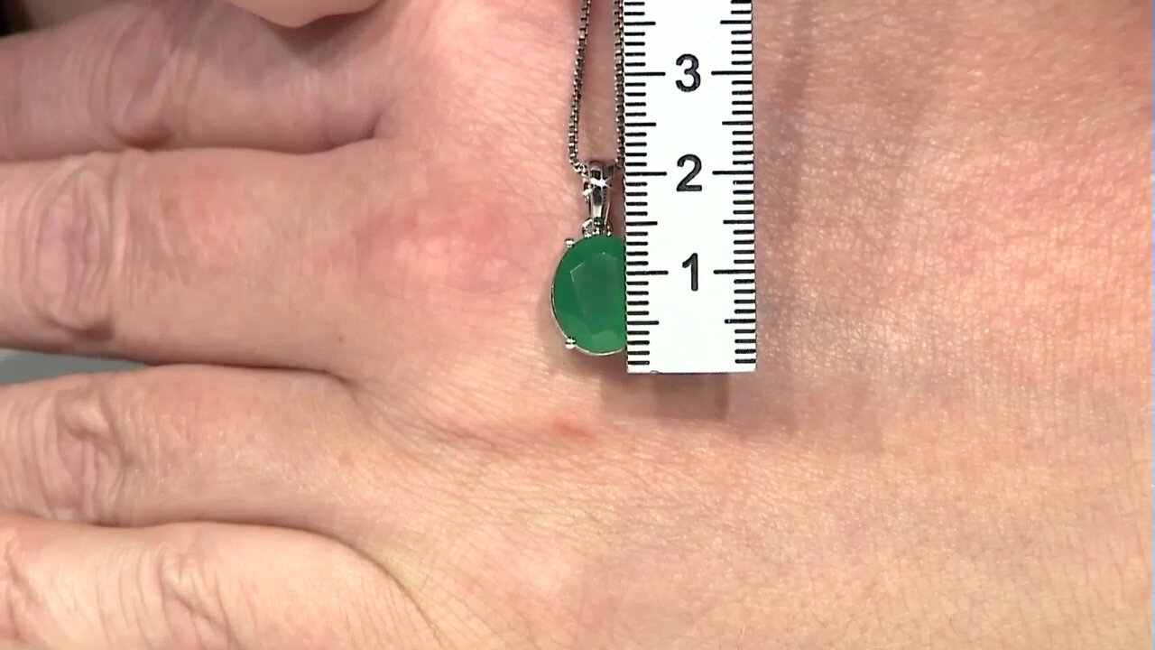 Video Zilveren hanger met een Groene onyx