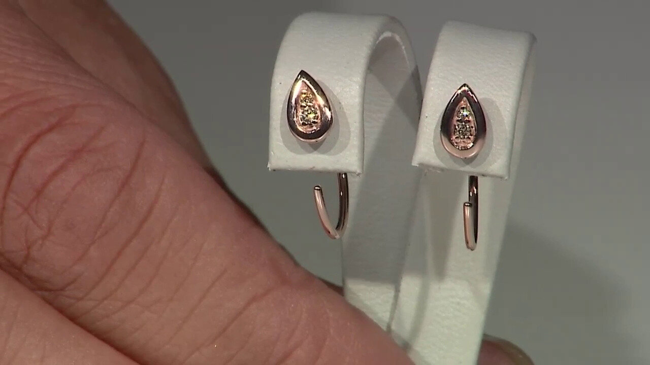 Video SI1 Argyle Rose De France Diamond Silver Earrings (Annette)