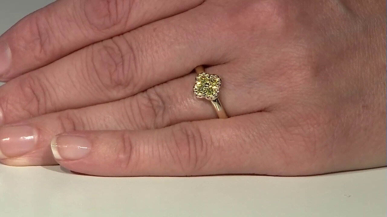 Video 9K VS1 Yellow Diamond Gold Ring (Annette)