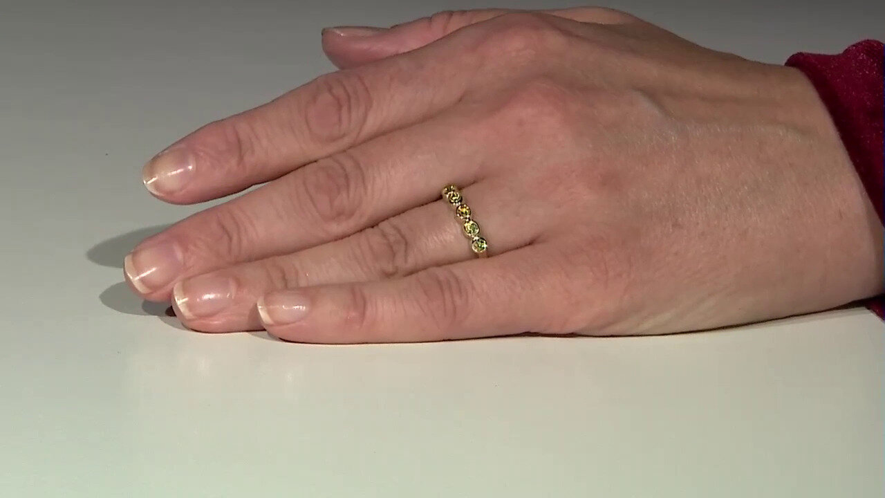 Video 9K VS1 Yellow Diamond Gold Ring (Annette)
