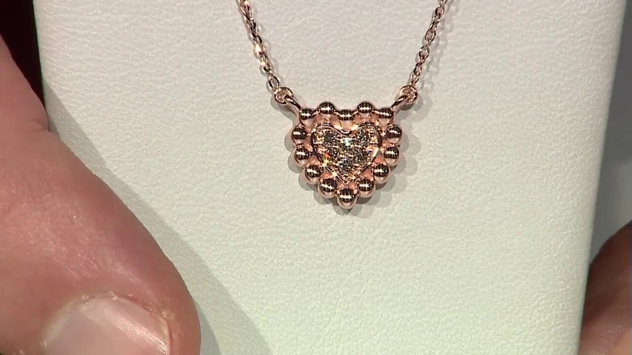 Video 18K SI1 Argyle Rose De France Diamond Gold Necklace (Annette)