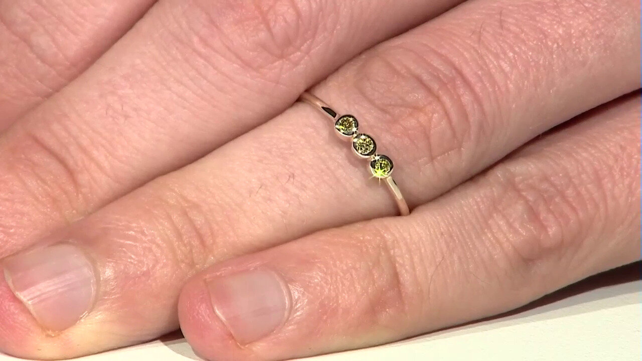 Video Anello in oro con Diamante Giallo VS1 (Annette)