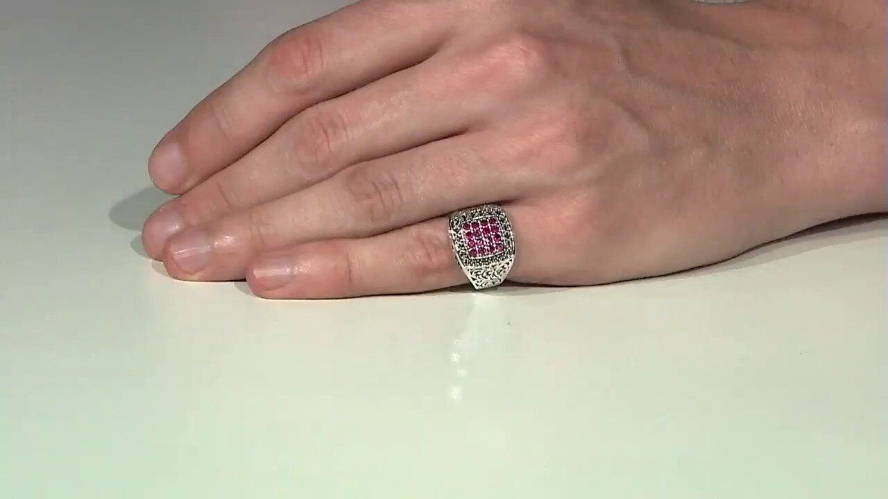 Video Zilveren ring met robijnen (Annette classic)