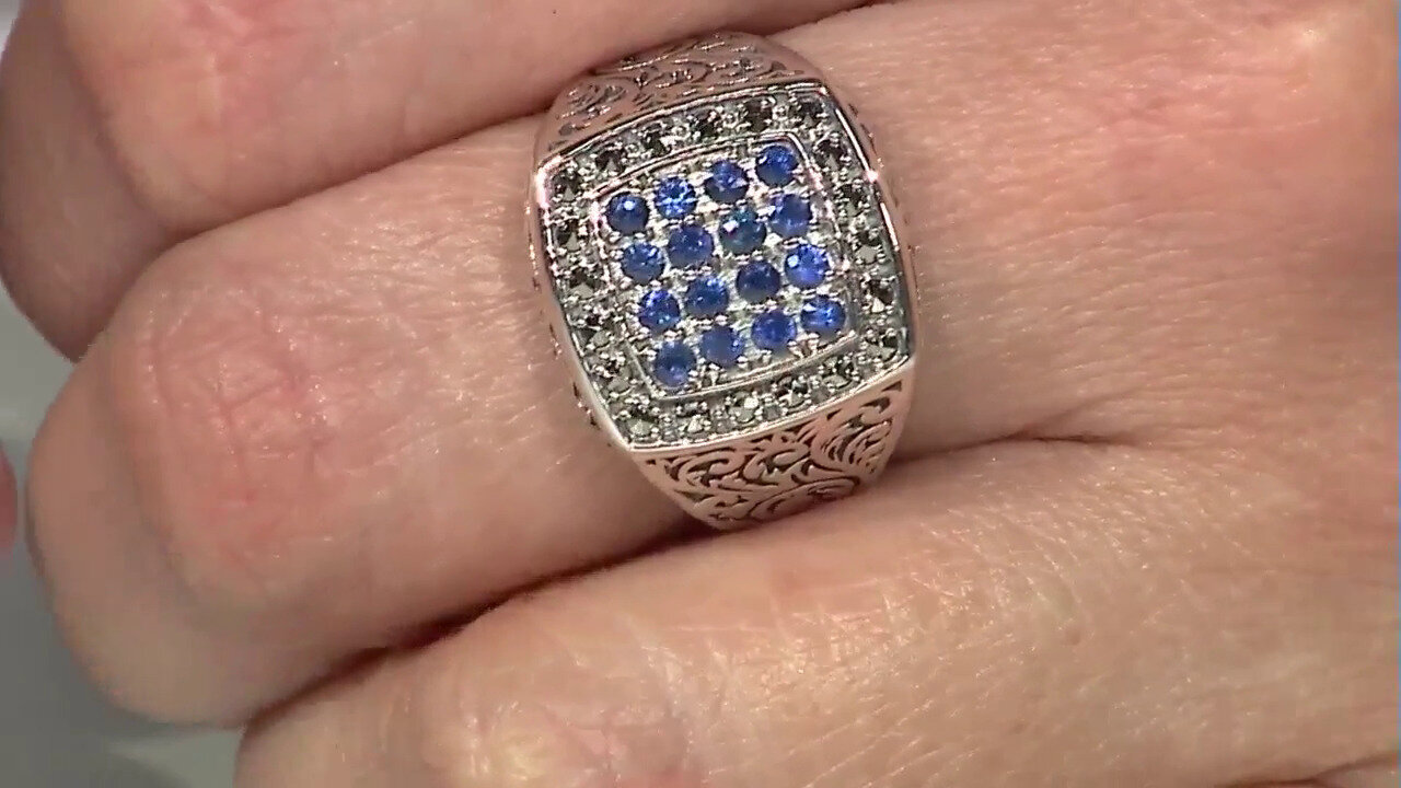 Video Blue Sapphire Silver Ring (Annette classic)