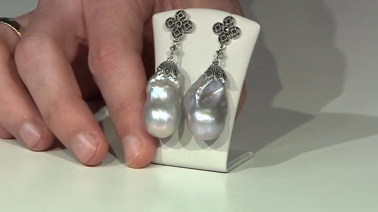 Video Boucles d'oreilles en argent et Perle de culture d'eau douce (Annette classic)