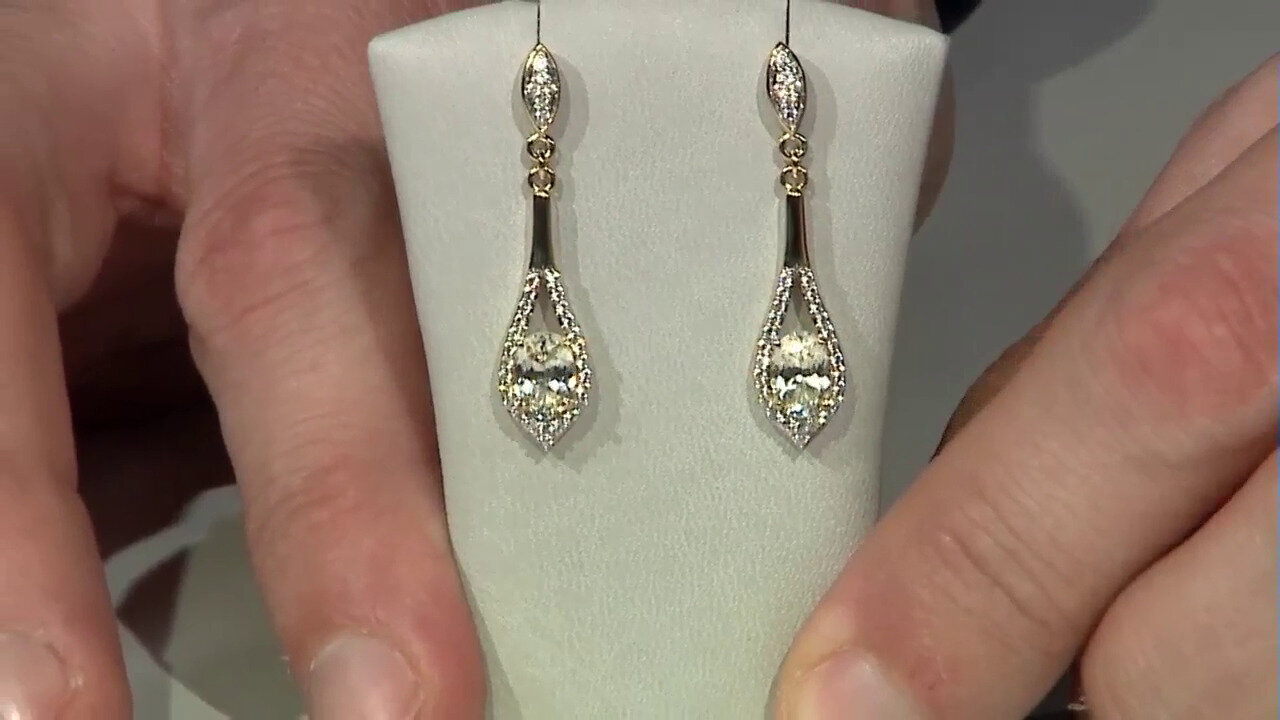 Video 9K Brazilian Euclase Gold Earrings (Mark Kaufman)