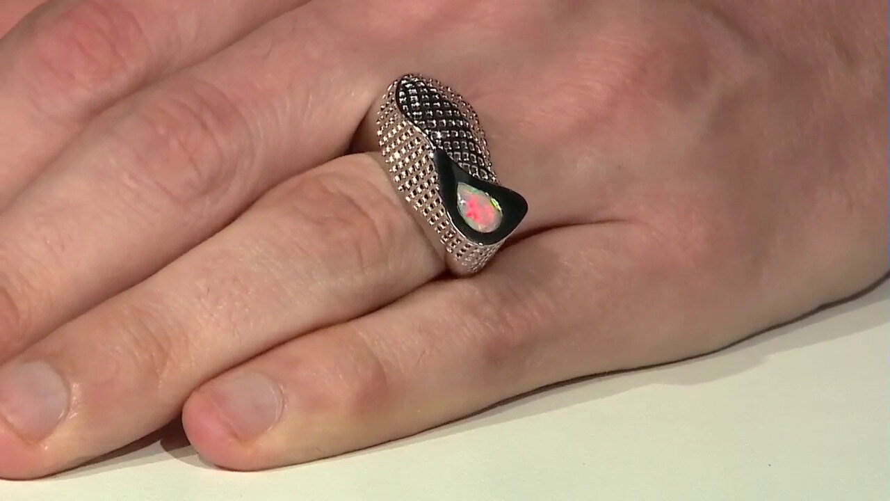 Video Zilveren ring met een Welo-opaal (SAELOCANA)