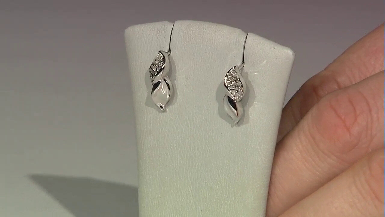Video I3 (H) Diamond Silver Earrings