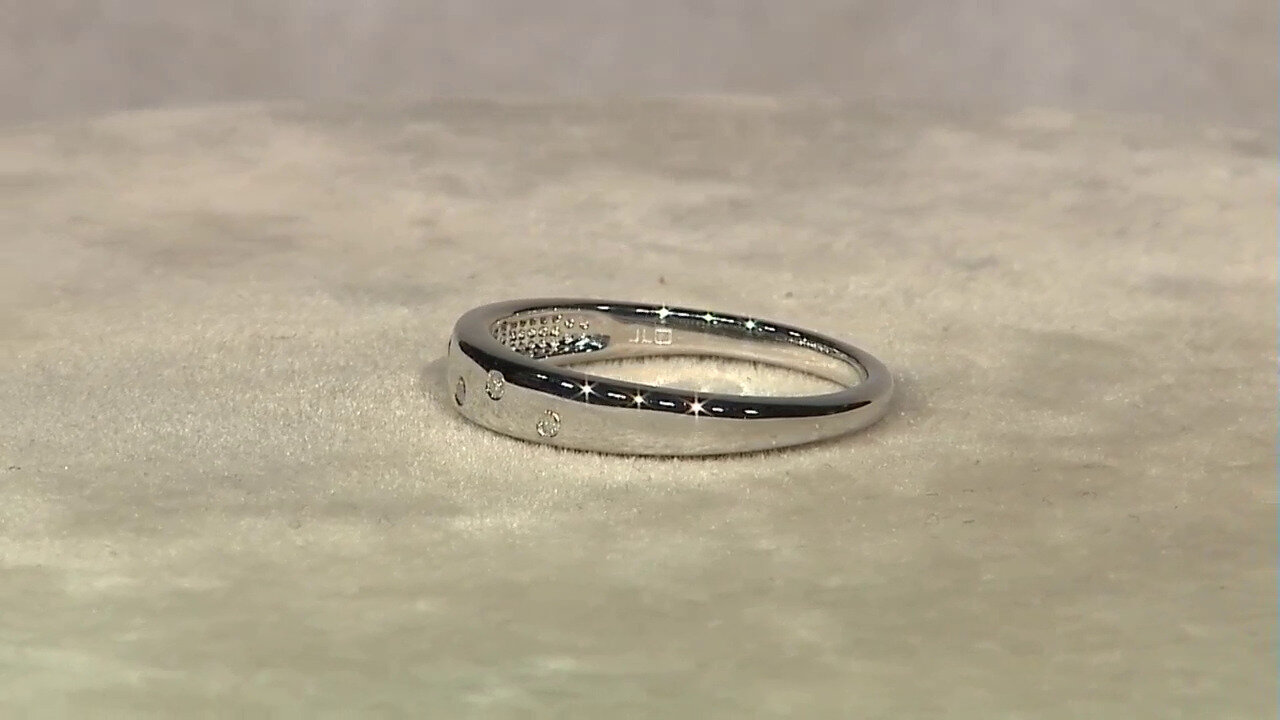 Video Zilveren ring met een I2 (I) Diamant