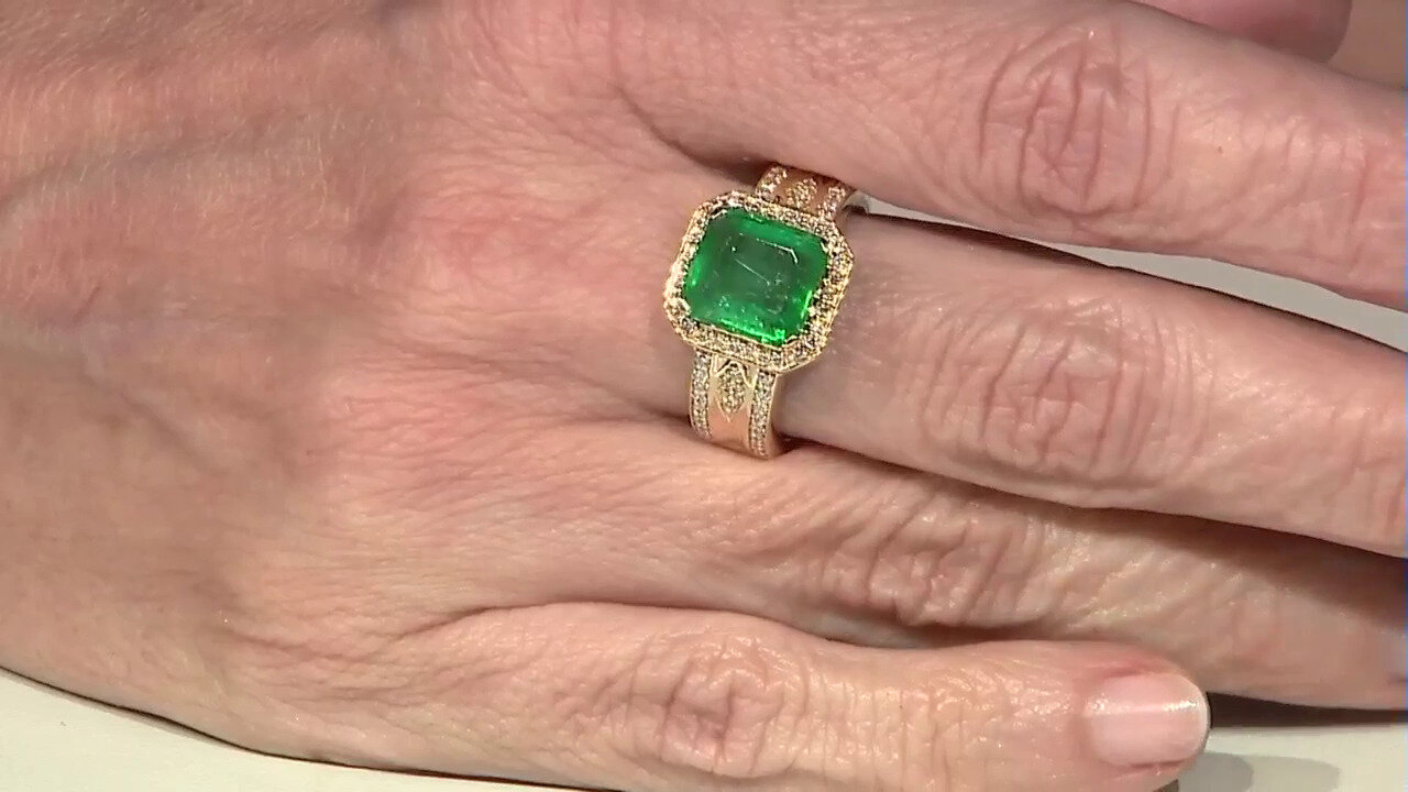 14K Russian Emerald Gold Ring (AMAYANI)-7344AZ | Juwelo