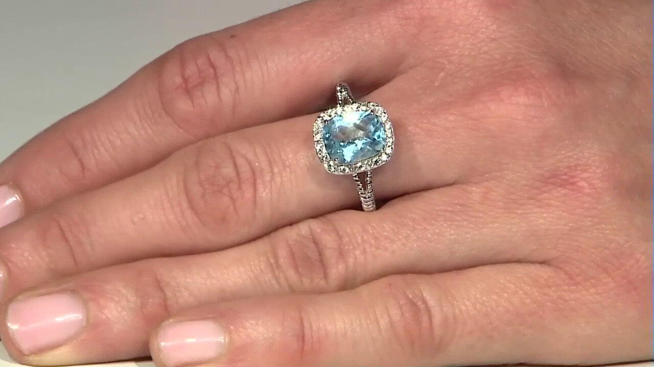 Video Sky Blue Topaz Silver Ring