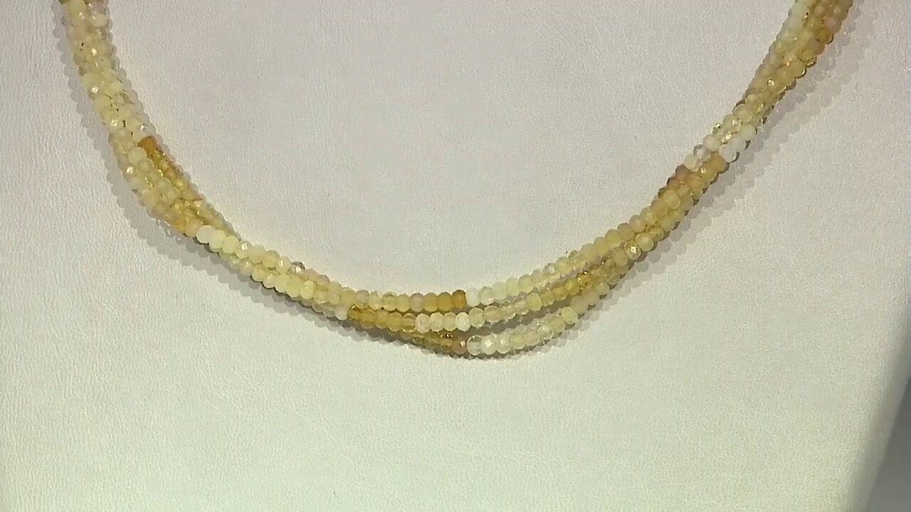 Video Zilveren halsketting met gele opalen