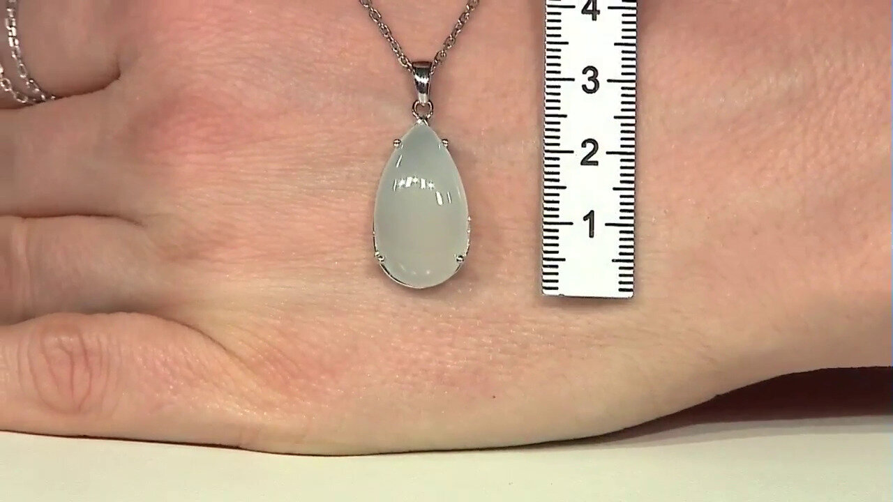 Video Aqua Chalcedony Silver Pendant
