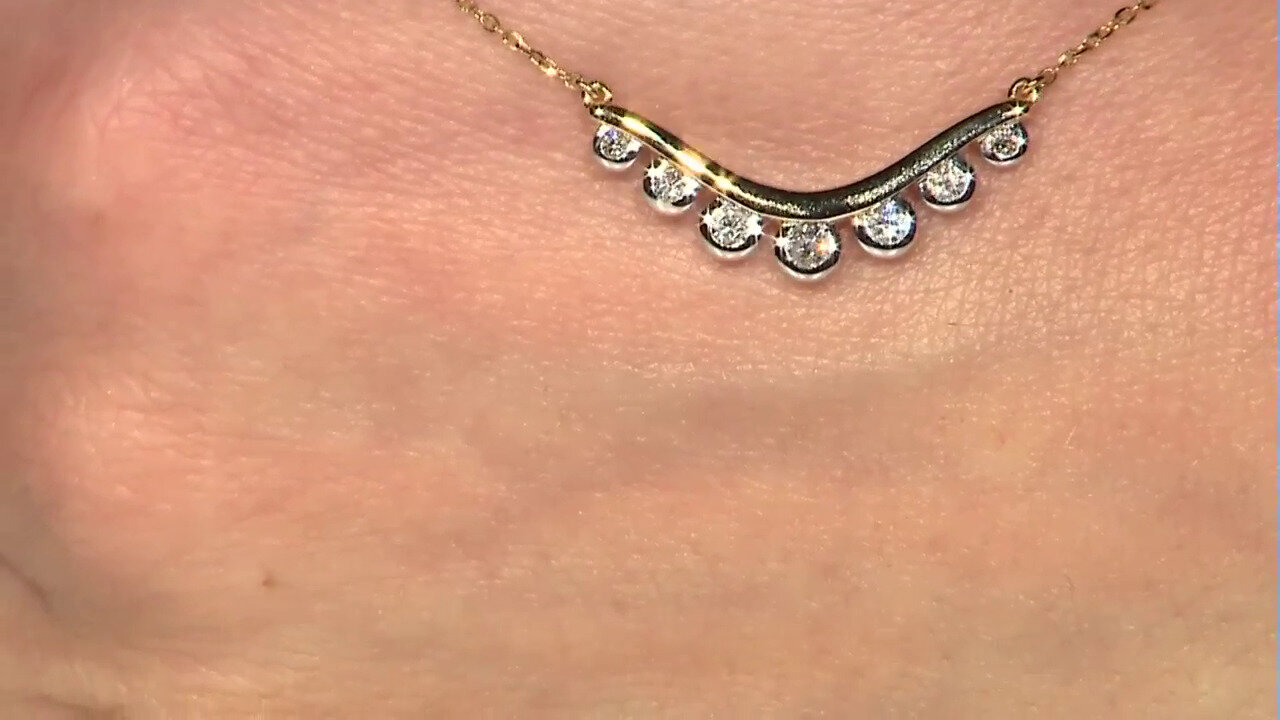 Video 18K SI1 (G) Diamond Gold Necklace (Annette)