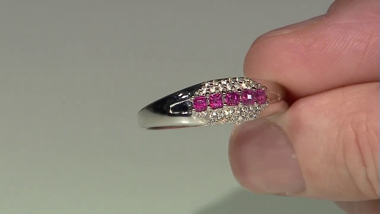 Video Rubellite Silver Ring