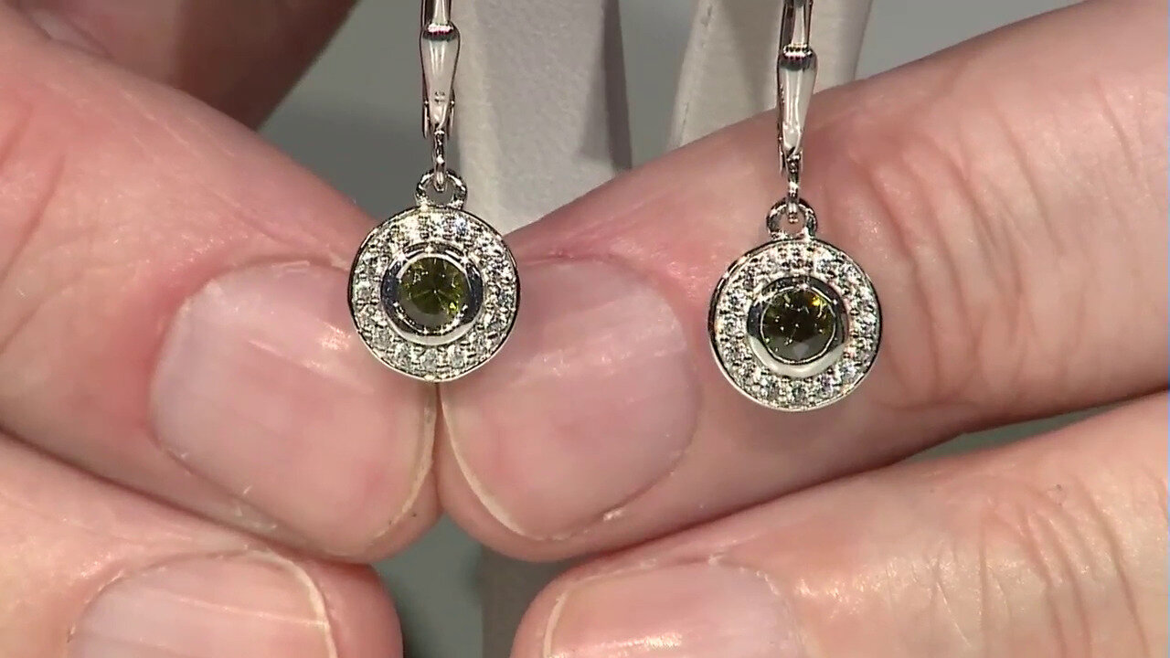 Video Ceylon Green Zircon Silver Earrings