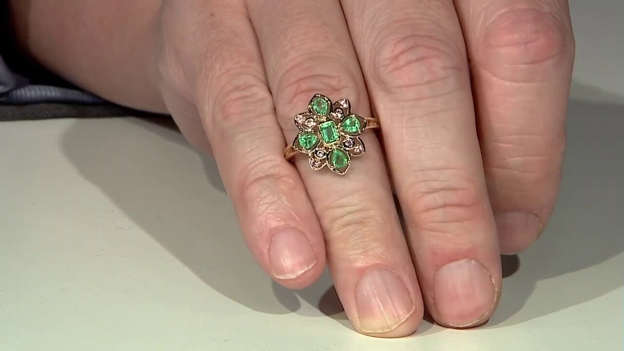 Video 9K Russian Emerald Gold Ring