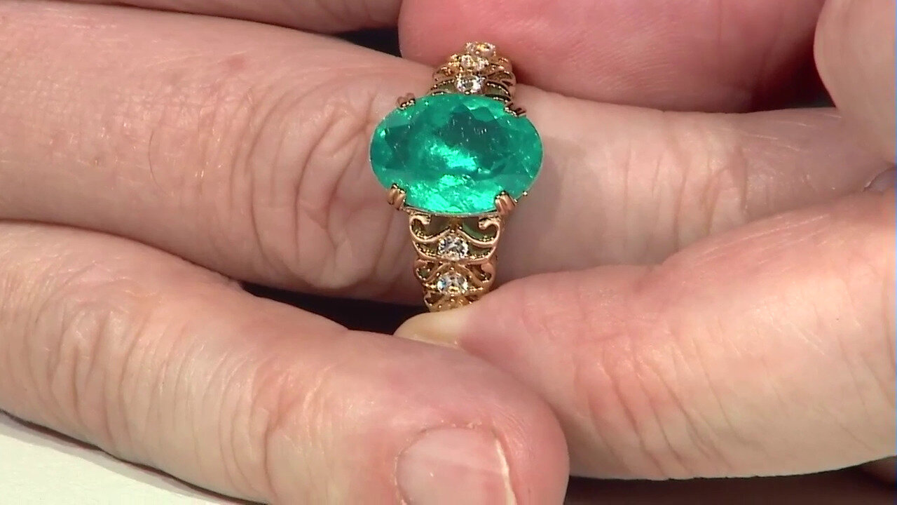 Video Blue Green Quartz Silver Ring