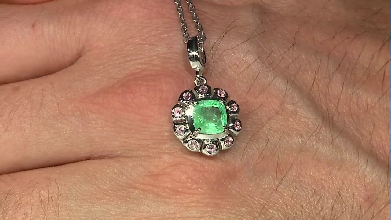 Video Russian Emerald Silver Pendant