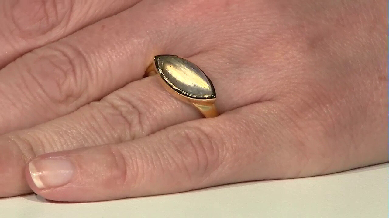 Video Bague en argent et Labradorite dorée de Maniry (KM by Juwelo)