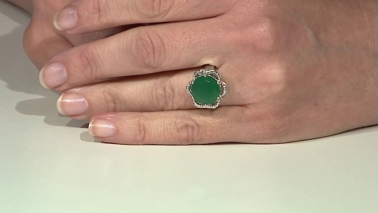 Video Anello in argento con Onice Verde
