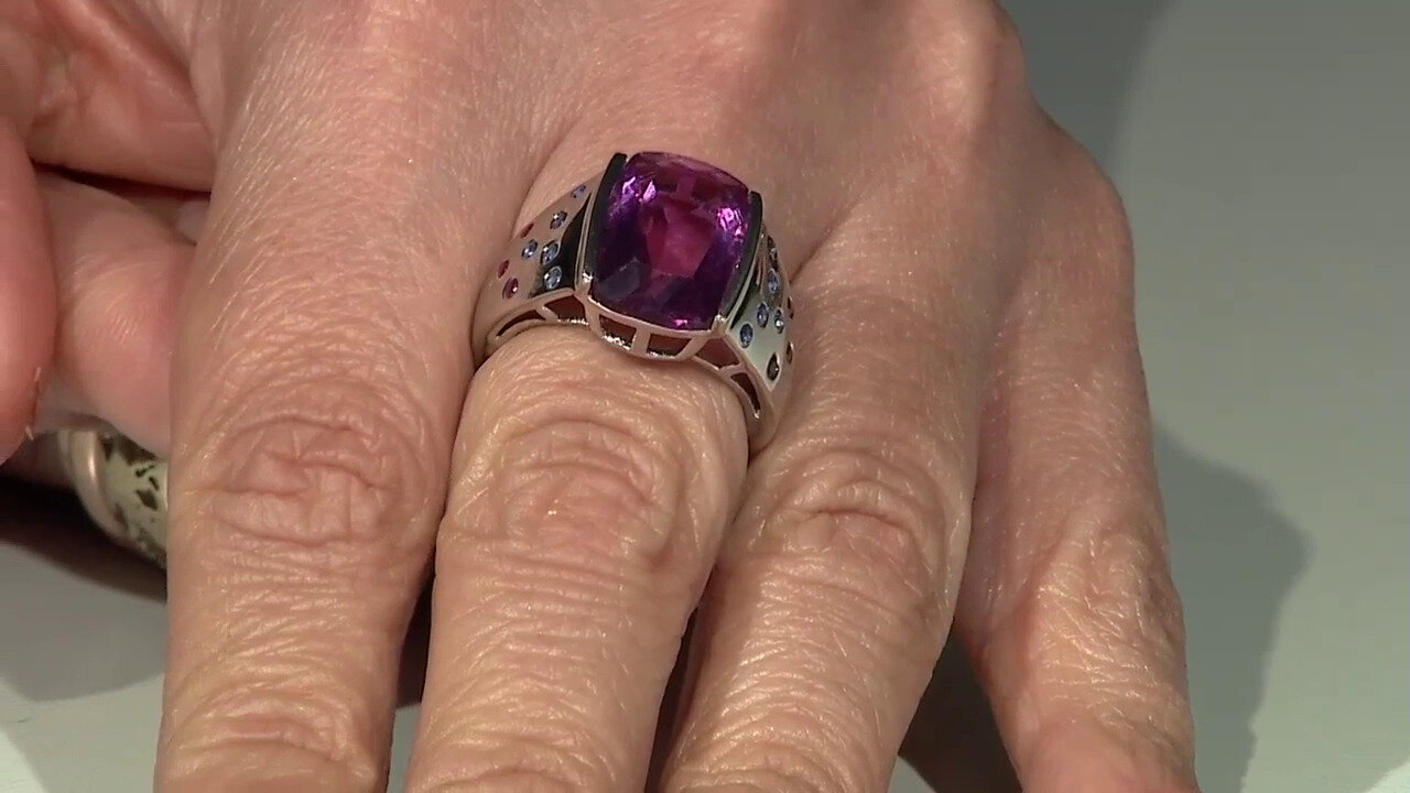 Video Zilveren ring met een Mexicaanse Roze Fluoriet