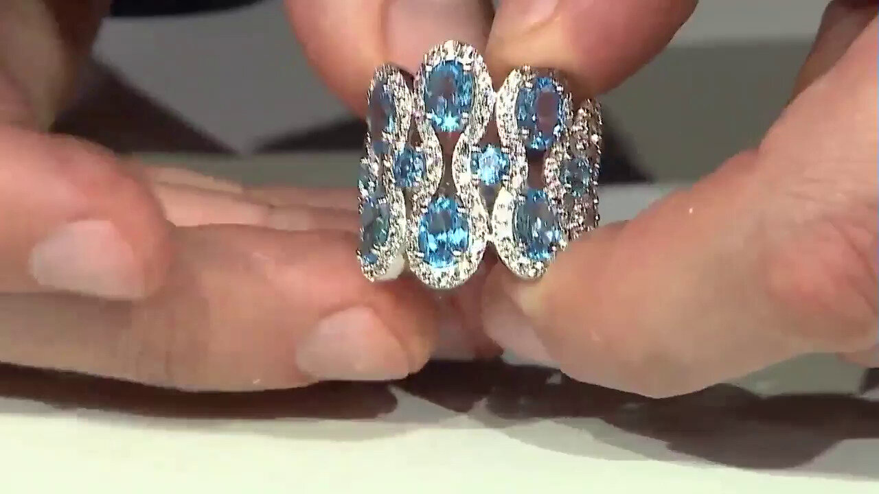 Video Zilveren ring met Marambaia-topaasstenen