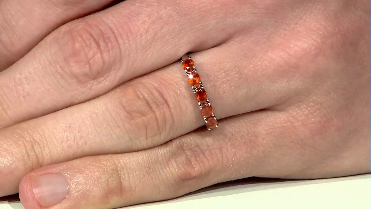 Video Tanzanian Orange Kyanite Silver Ring
