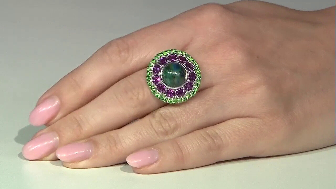 Video Zilveren ring met een azuriet