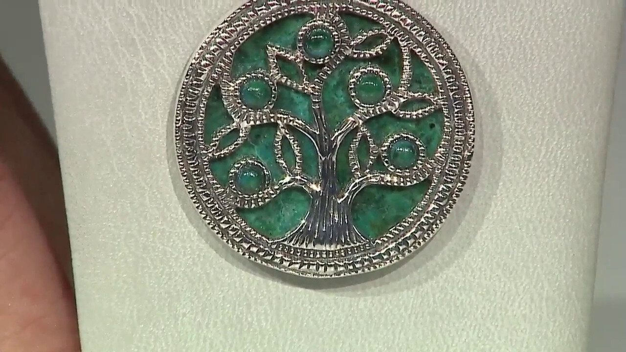 Video Chrysokolla Silver Pendant (Art of Nature)