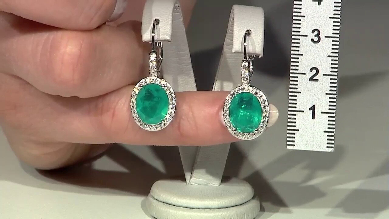 Video Blue Green Quartz Silver Earrings