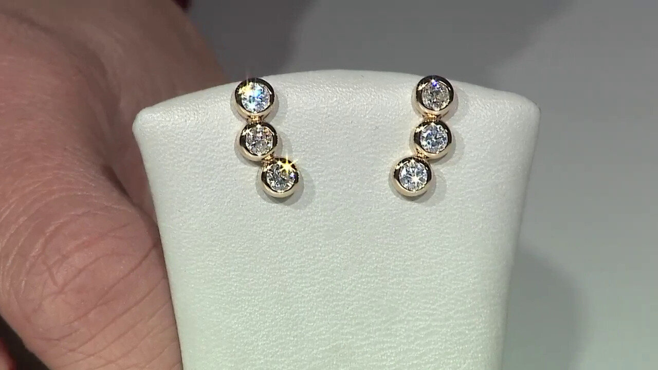 Video 14K I1 (H) Diamond Gold Earrings (CIRARI)