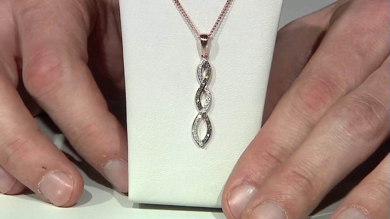 Video Zilveren hanger met I2 Champagne Diamanten