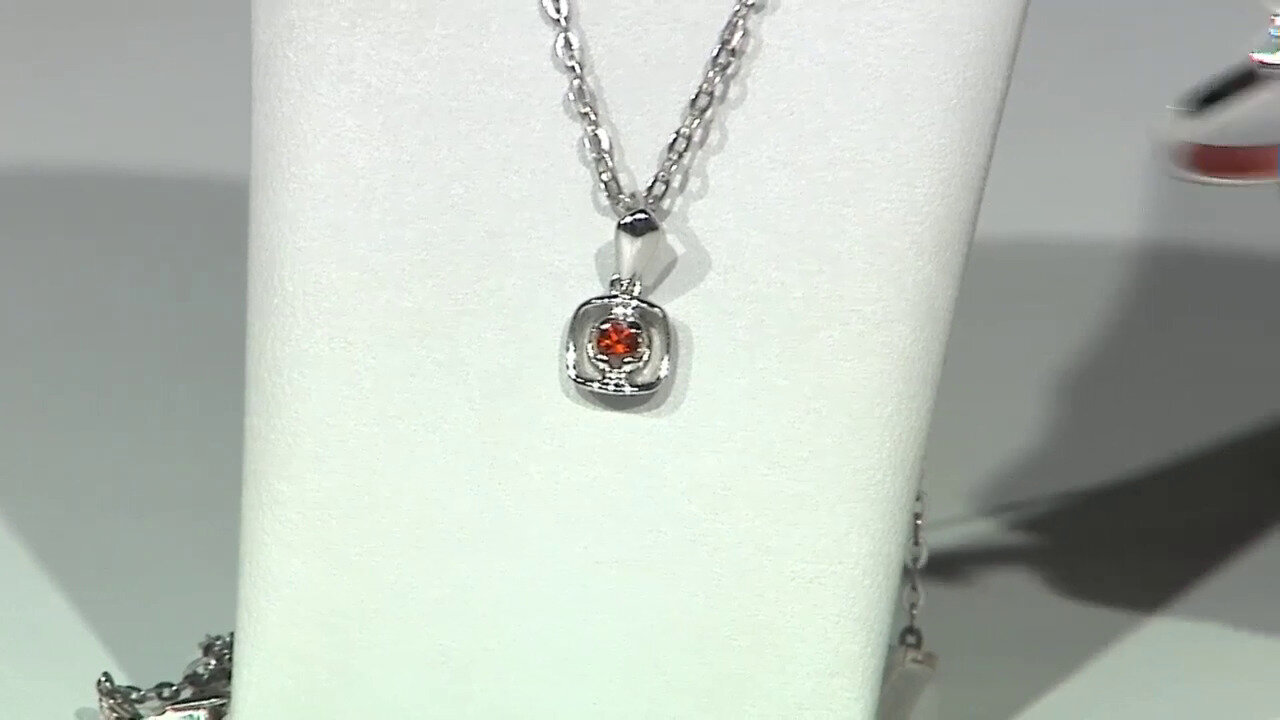 Video I2 Red Diamond Silver Pendant