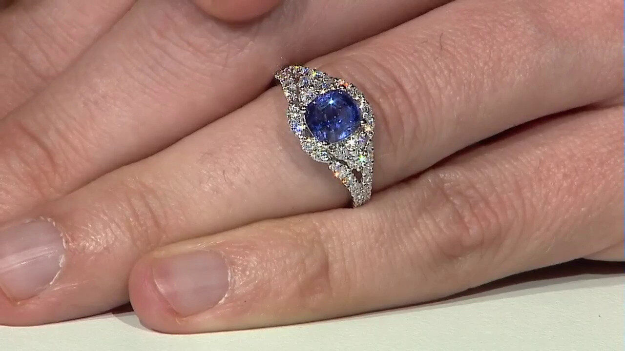Video 18K Ceylon Blue Sapphire Gold Ring (CIRARI)