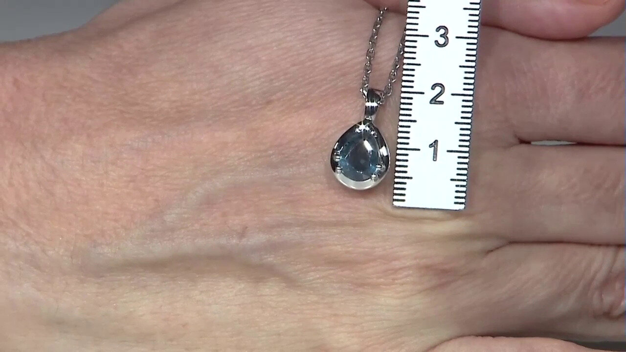 Video Zilveren hanger met een Petrol Kyaniet