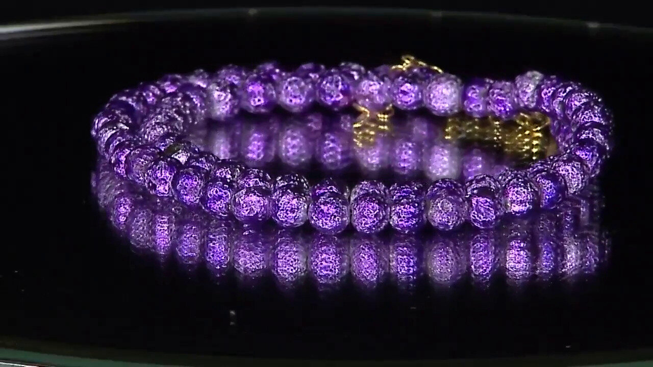 Video Collar en plata con Perla de lava púrpura