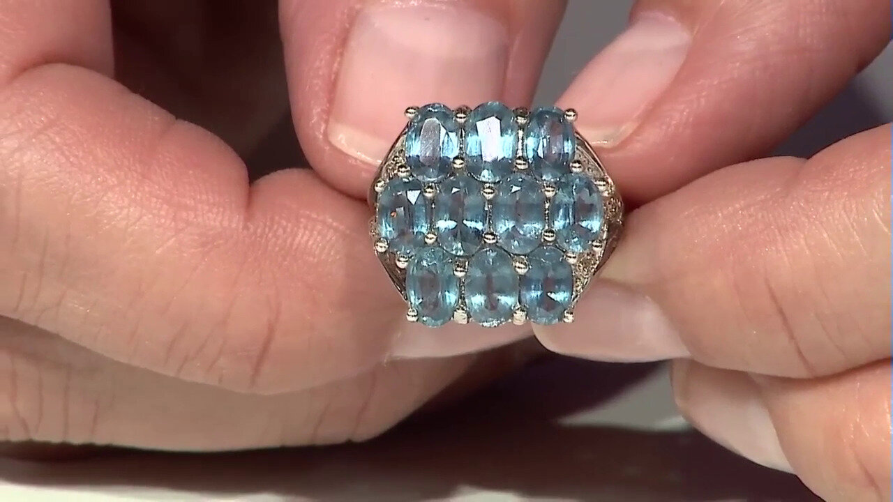 Video Zilveren ring met pauw kyanieten