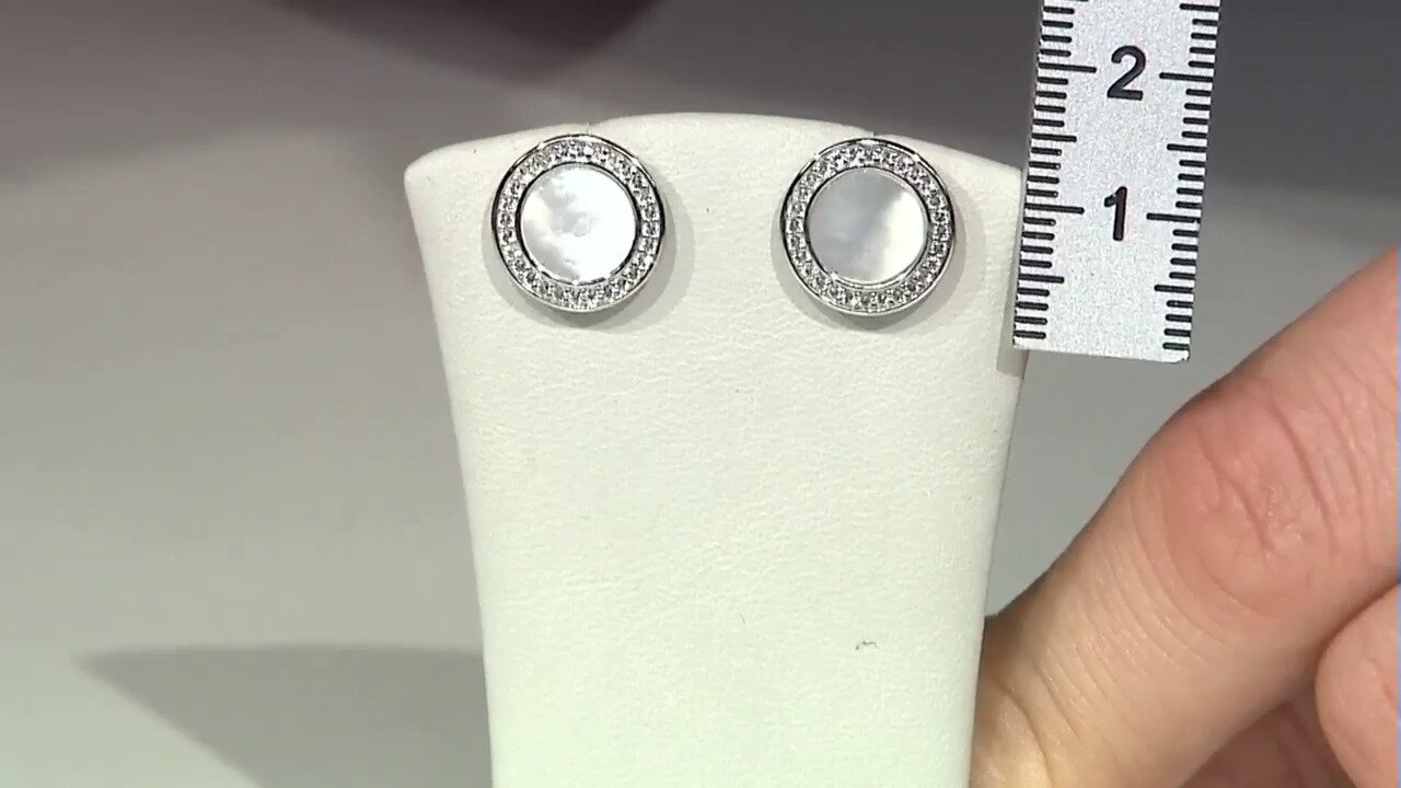 Video Zilveren oorbellen met parelmoer