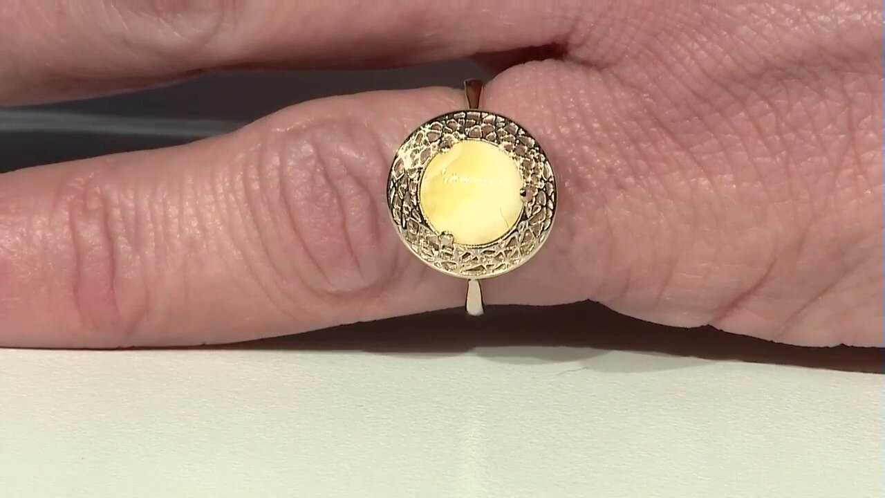 Video Anillo en oro con Ámbar báltico (dagen)