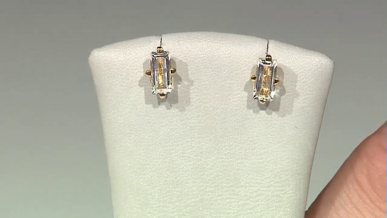 Video White Topaz Silver Earrings