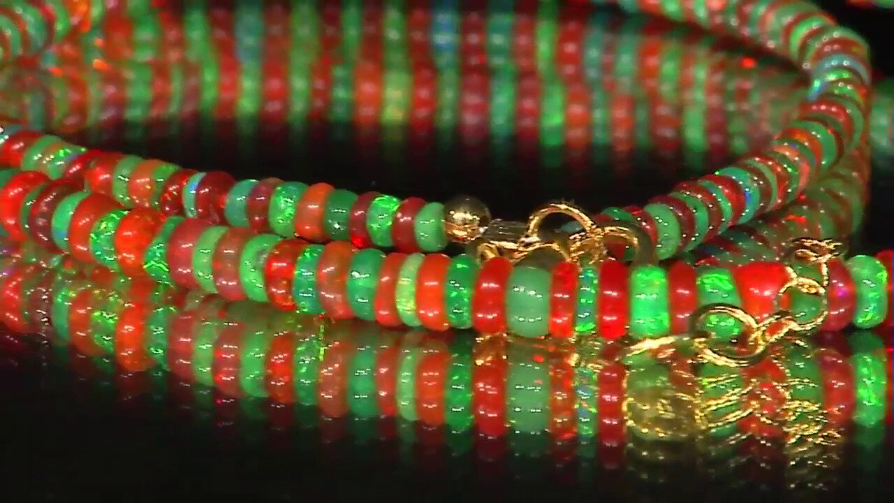 Video Collar en plata con Ópalo verde de Etiopia
