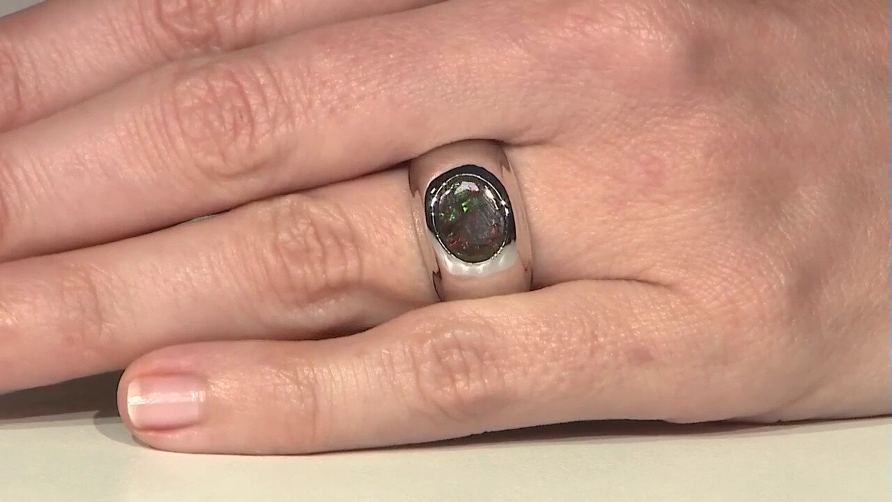 Video Ammolite Silver Ring